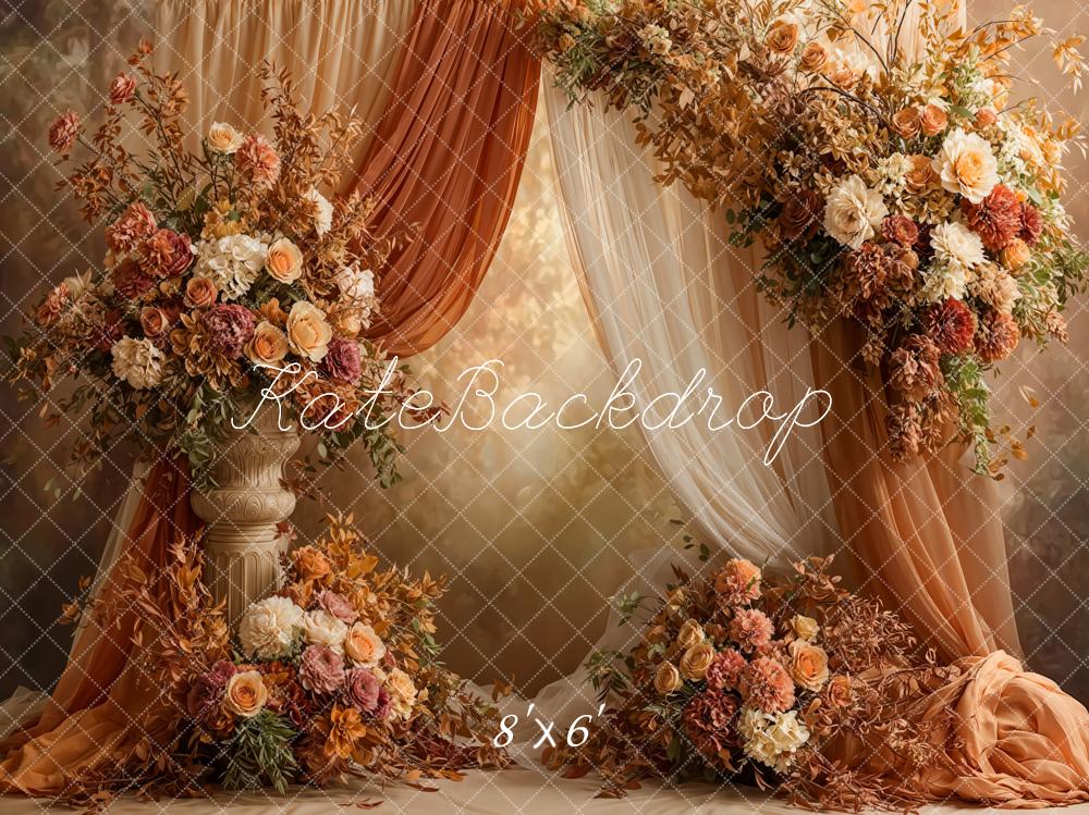Kate Fall Flower Arch Fleece Backdrop Designed by Emetselch