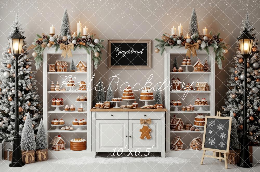 Kate Christmas Gingerbread Dessert White Shelves Backdrop Designed by Patty Roberts