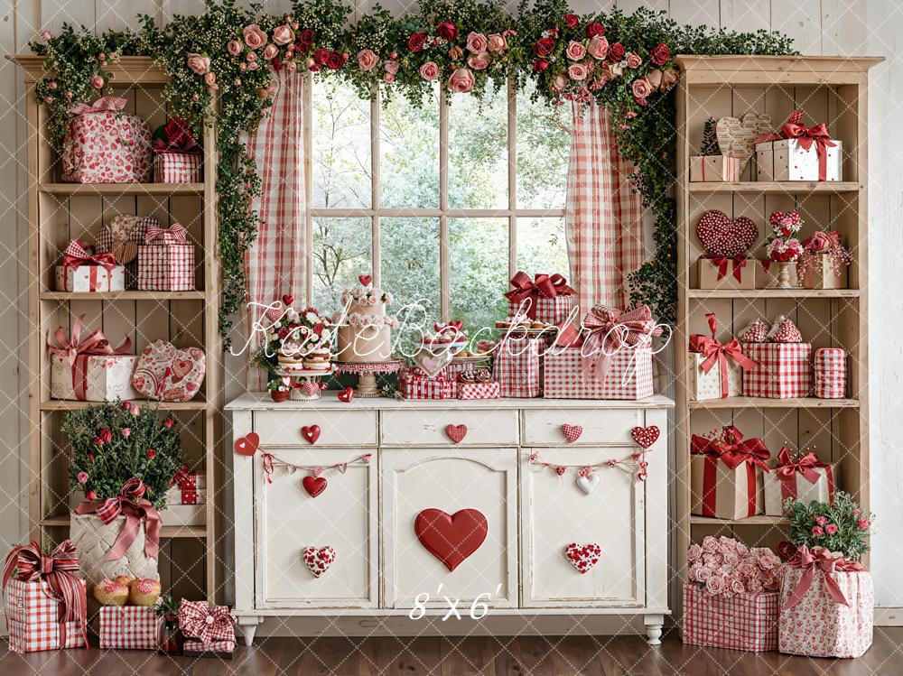 Lightning Deal Kate Valentine Gift Boxes Floral Window Cabinet Backdrop Designed by Emetselch