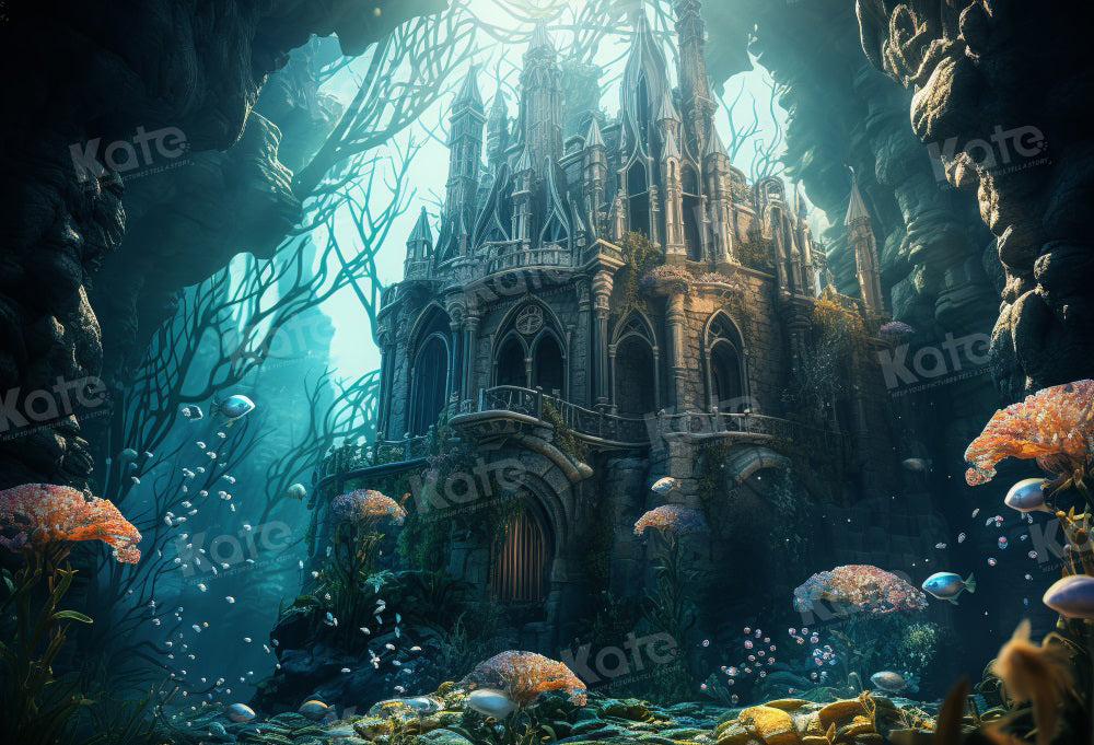 Kate Underwater Castle Coral Backdrop Designed by Emetselch - Kate Backdrop AU