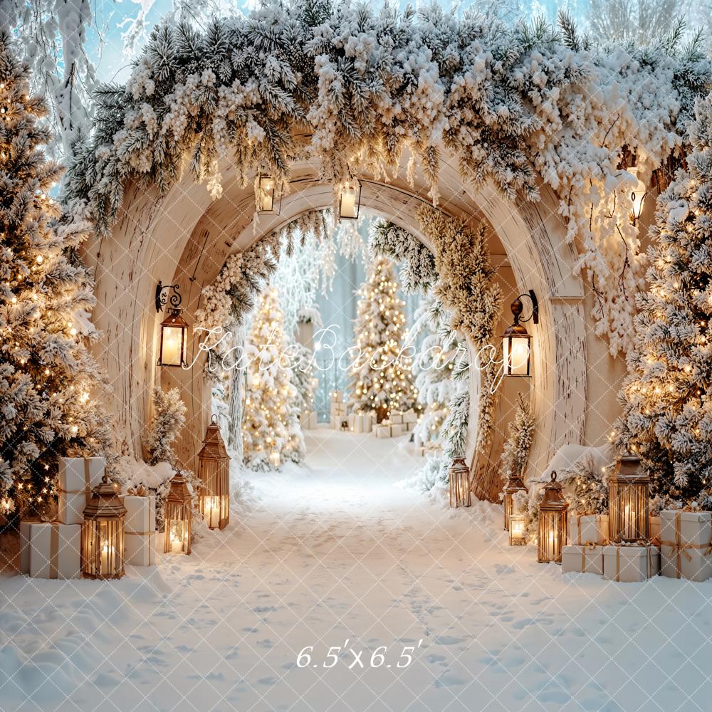Kate Christmas Snowy Arch Backdrop Designed by Emetselch - Kate Backdrop AU