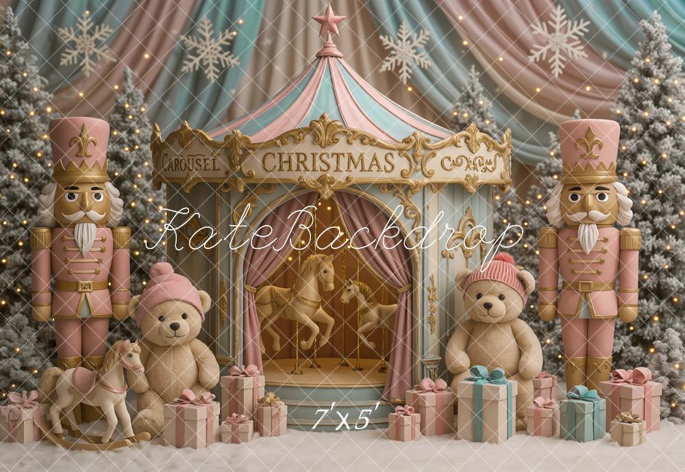 Kate Christmas Carousel Nutcracker Backdrop Designed by Ashley Paul