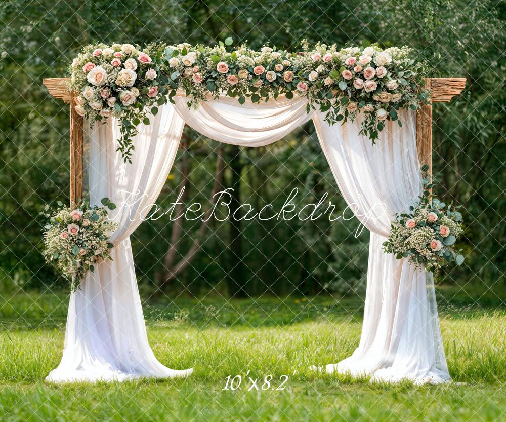 Kate Spring Grassland Wedding Fleece Backdrop Designed by Chain