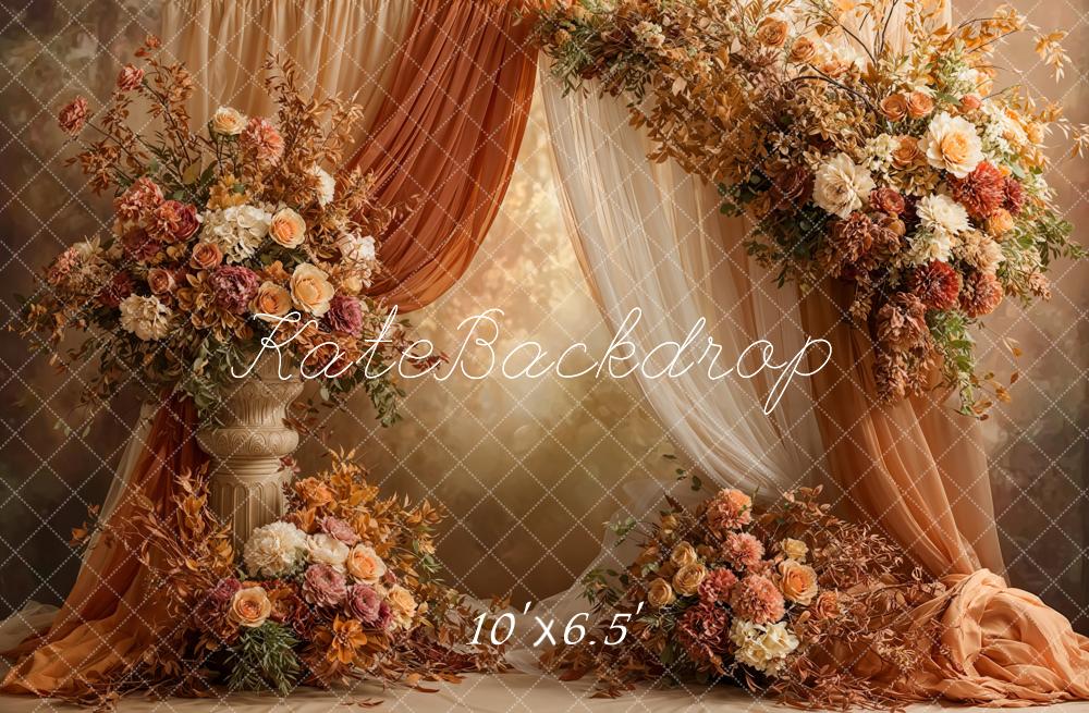 Kate Fall Flower Arch Fleece Backdrop Designed by Emetselch