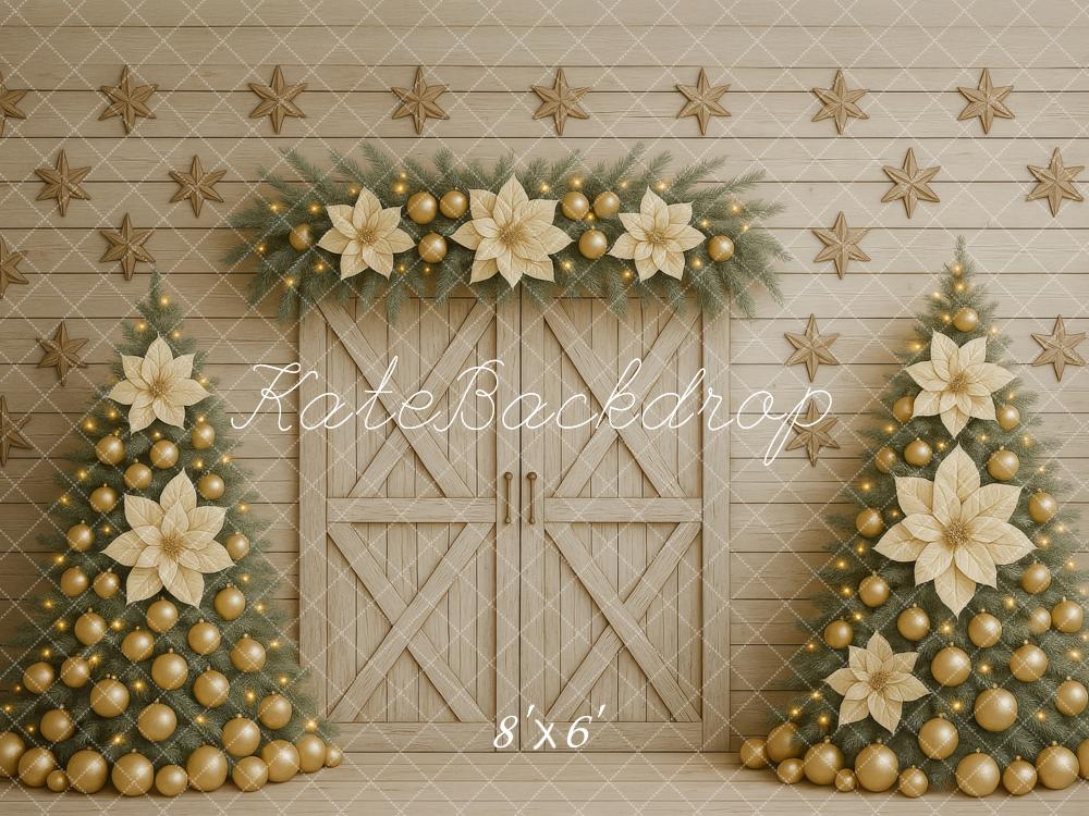 Kate Christmas Trees Barn Door Backdrop Designed by Megan Leigh - Kate Backdrop AU
