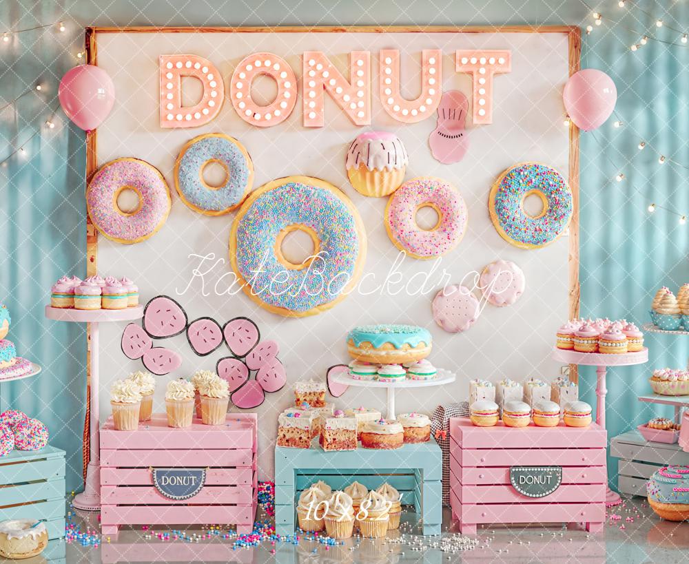 Kate Donut Cake Smash Backdrop Designed by Emetselch - Kate Backdrop AU