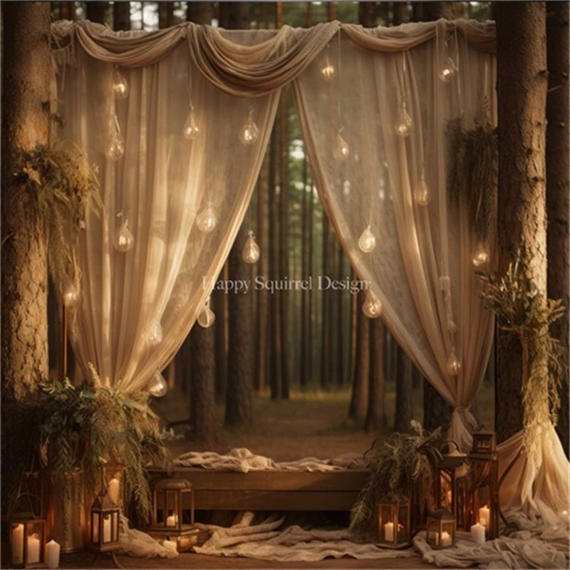 Kate Forest Drapes Light Backdrop Designed by Happy Squirrel Design