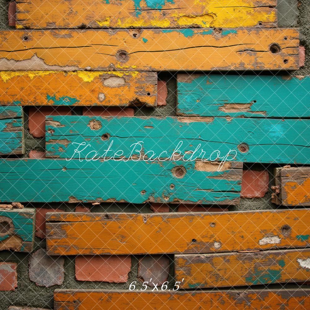 Kate Vintage Wall Brick Timber Backdrop Designed by Laura Bybee