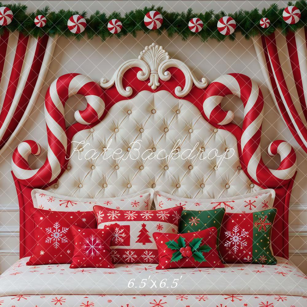 Kate Christmas Striped Curtains Headboard Backdrop Designed by Mini MakeBelieve - Kate Backdrop AU
