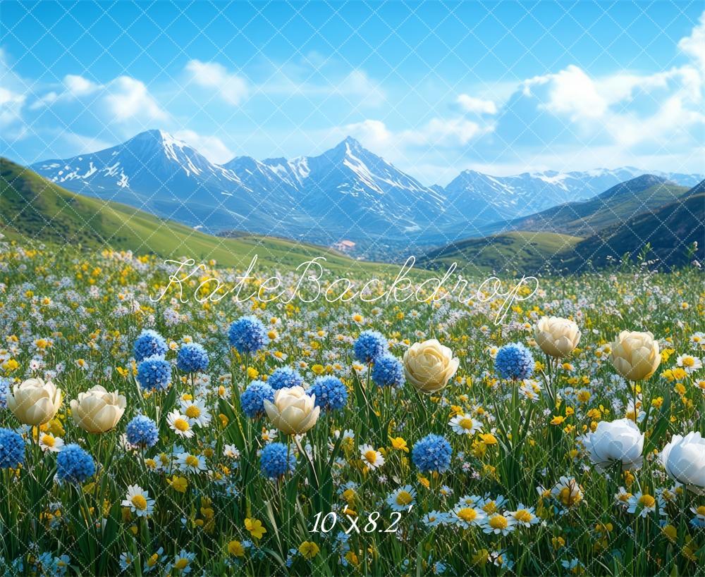 Kate Spring Mountain Wildflowers Backdrop Designed by Mini MakeBelieve - Kate Backdrop AU