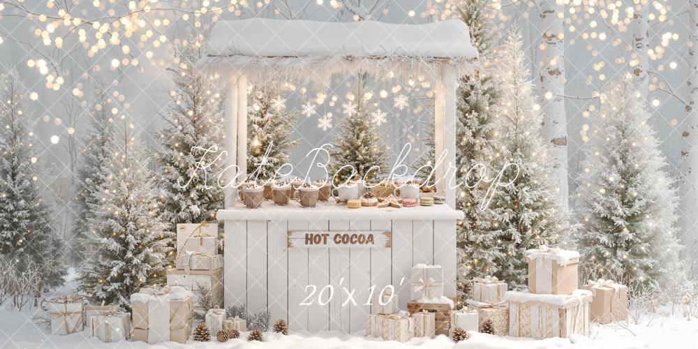 Kate Winter Hot Cocoa Stand Bokeh Backdrop Designed by Emetselch