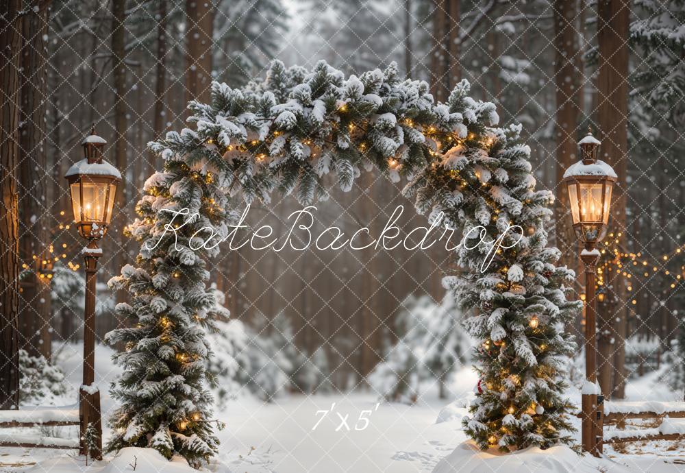 Kate Arch Snow Forest Winter Backdrop Designed by Emetselch