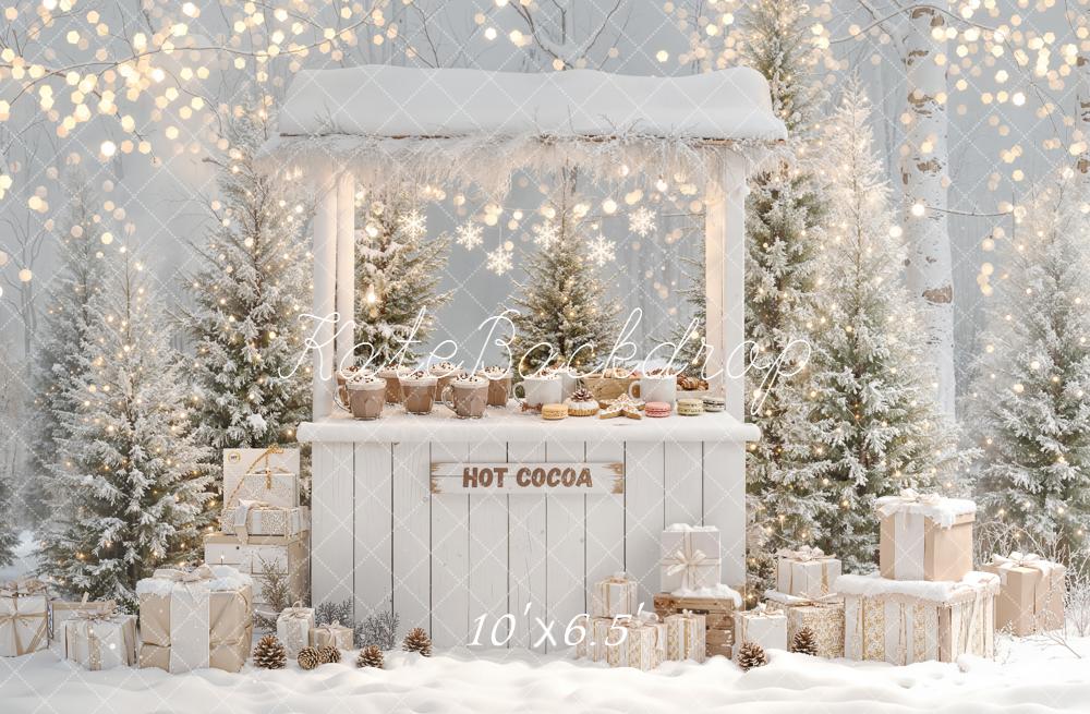 Kate Winter Hot Cocoa Stand Bokeh Backdrop Designed by Emetselch
