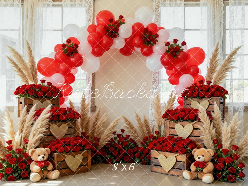 Kate Balloons Roses Valentine Backdrop Designed by Mini MakeBelieve