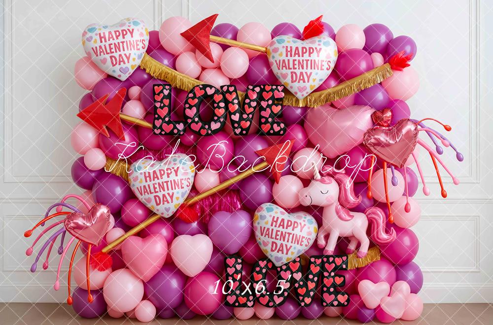 Kate Valentine's Day Balloons Hearts Backdrop Designed by Mini MakeBelieve - Kate Backdrop AU