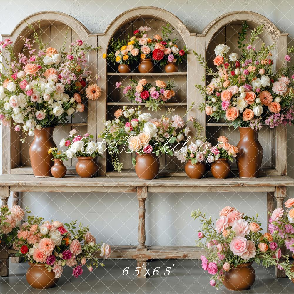 Kate Flower Cabinet Spring Backdrop Designed by Mini MakeBelieve