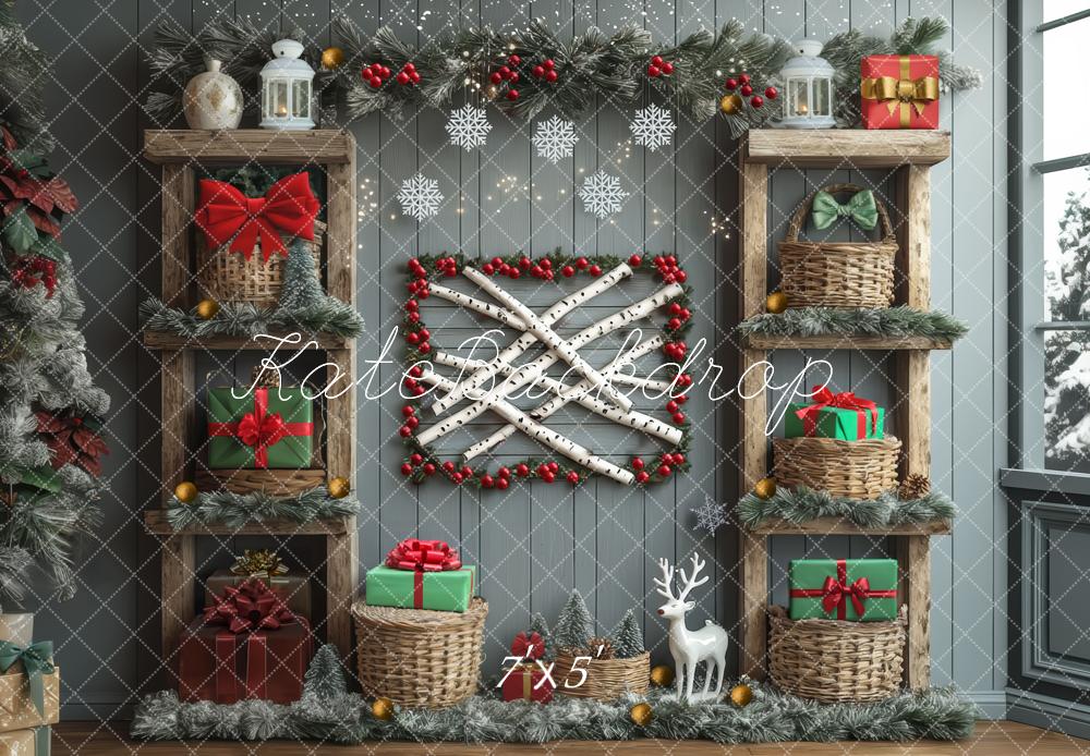 Kate Christmas Wooden Cabinet Gift Backdrop Designed by Mini MakeBelieve - Kate Backdrop AU