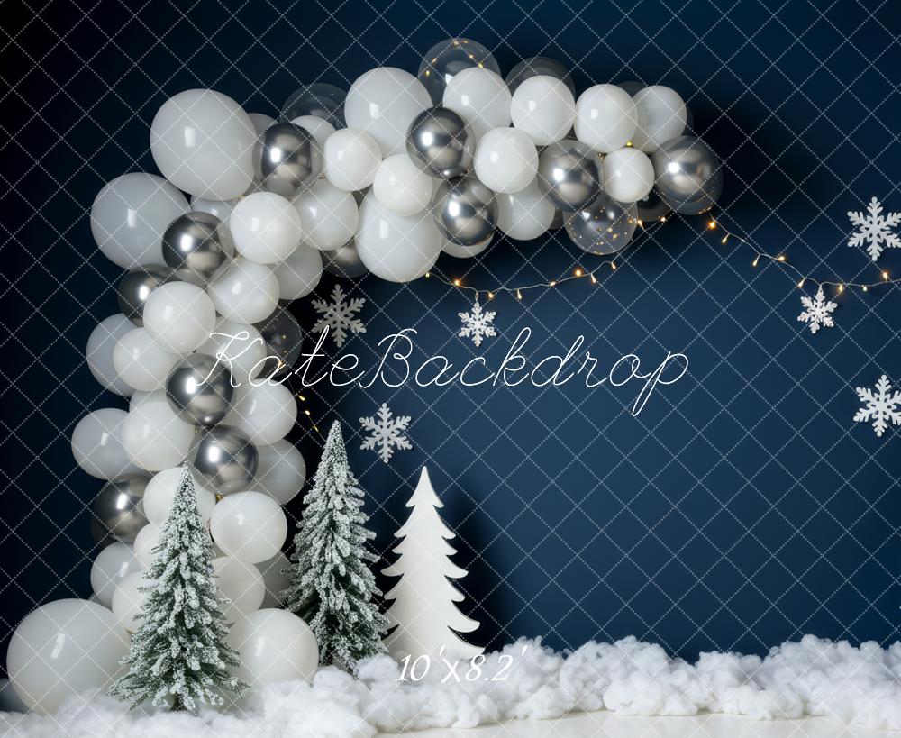Kate Winter Snowflake Balloon Brithday Backdrop Designed by Patty Roberts