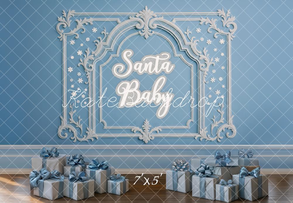 Kate Christmas Blue Wall Backdrop Designed by Mini MakeBelieve