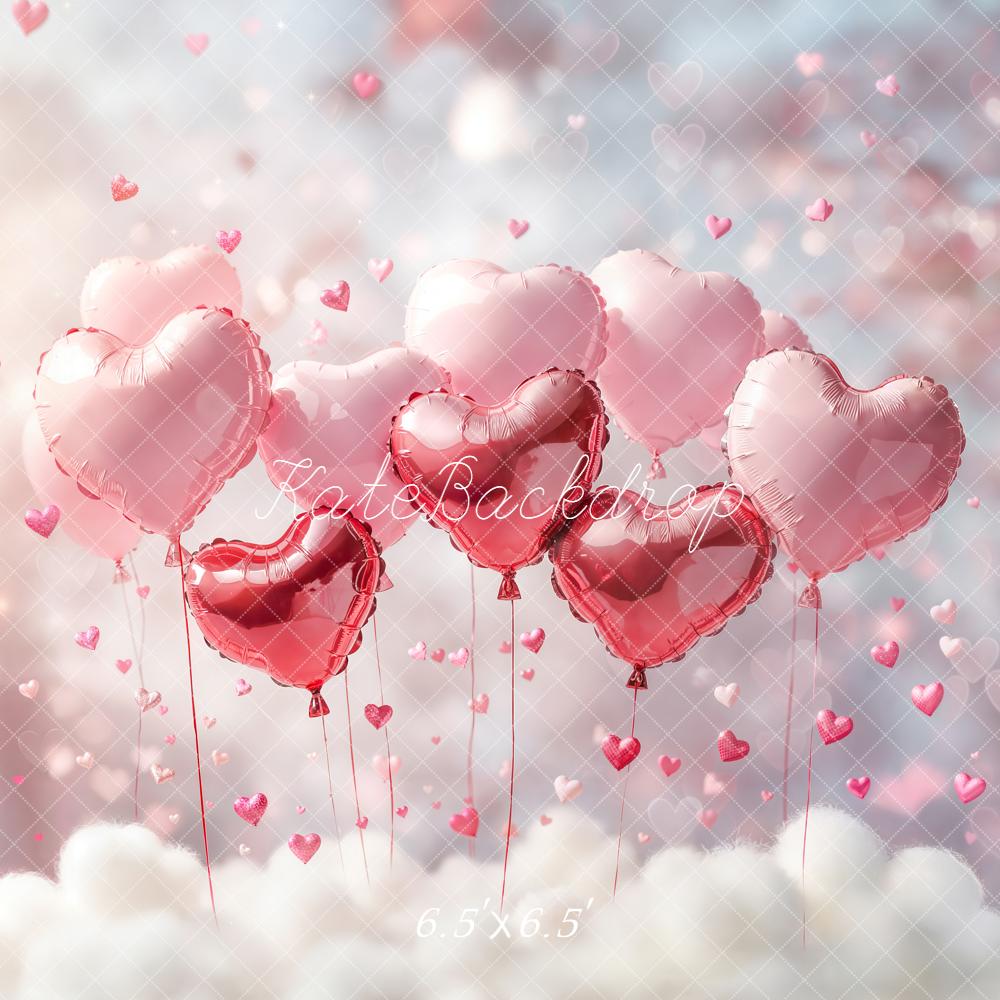 Kate Heart Balloons Pink Cloud Backdrop Designed by Chain - Kate Backdrop AU