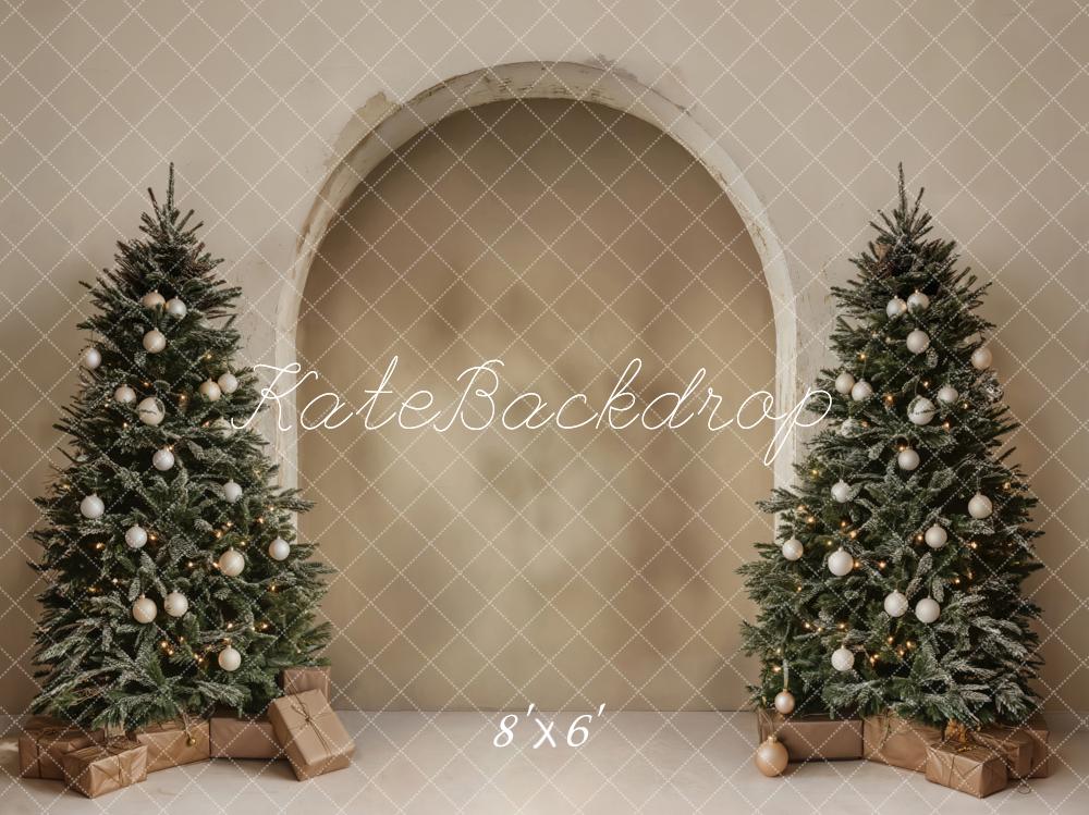 LONSALE Kate Christmas Trees Archway Fleece Backdrop Designed by Emetselch