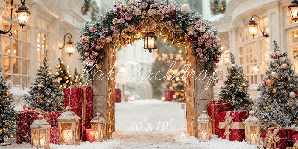 Kate Christmas Arch Snow Backdrop Designed by Emetselch - Kate Backdrop AU