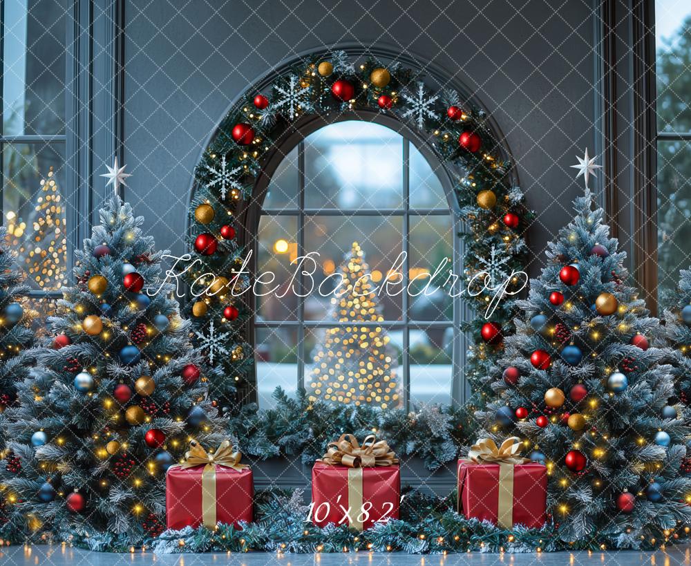 Kate Christmas Tree Gift Window Backdrop Designed by Mini MakeBelieve - Kate Backdrop AU