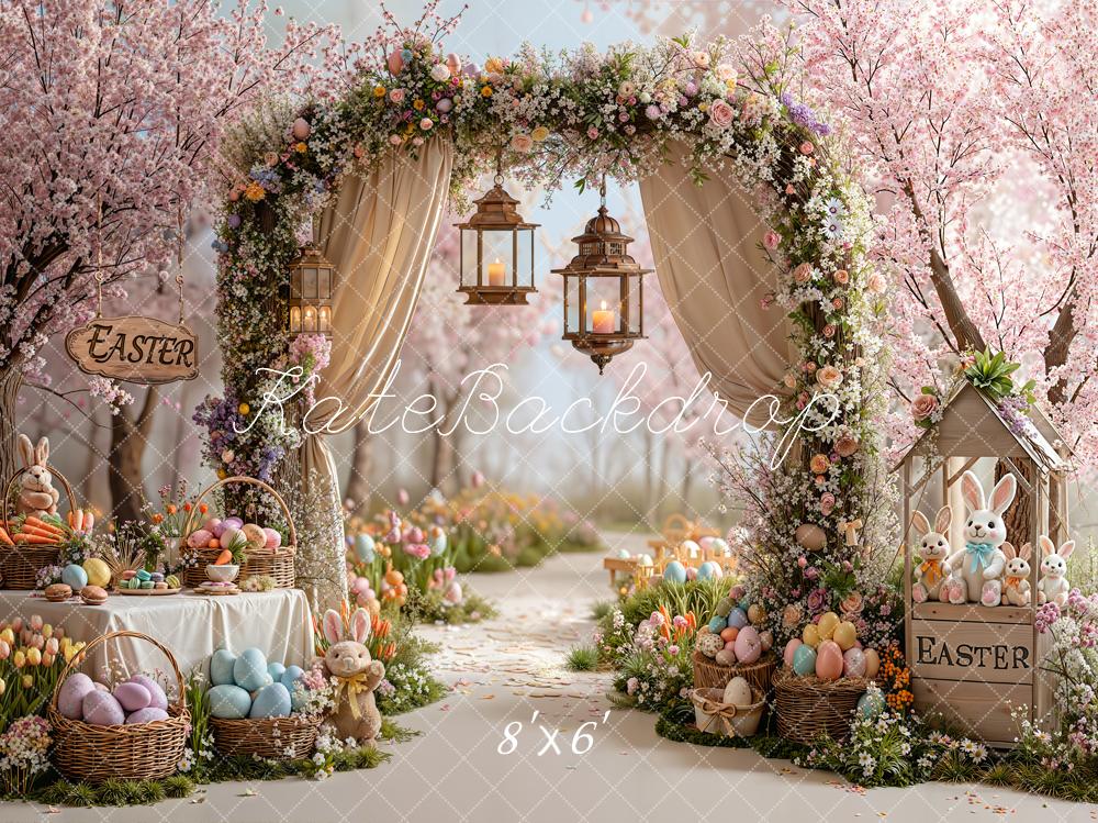 Kate Easter Bunny Flower Arch Eggs Backdrop Designed by Emetselch