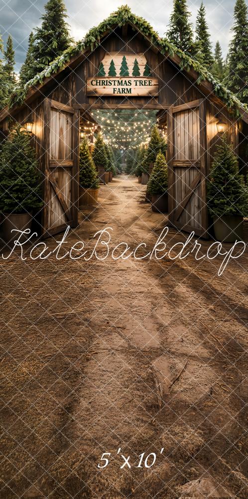 Kate Sweep Christmas Farm Trees Backdrop Designed by Chain