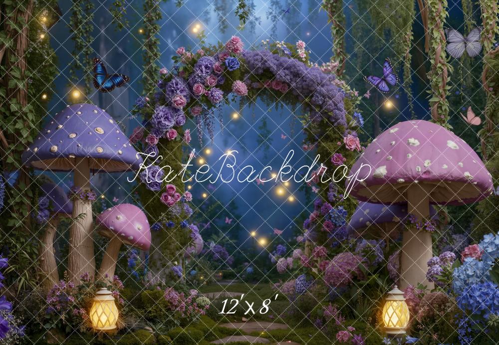 Kate Fairy Fantasy Flower Arch Fleece Backdrop Designed by Emetselch