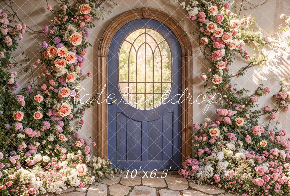 Kate Flower Arch Stone Pathway Door Fleece Backdrop Designed by Emetselch