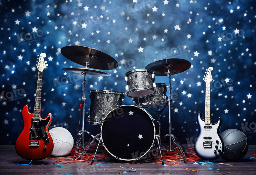 Kate Drums Guitars Rock Backdrop Designed by Emetselch