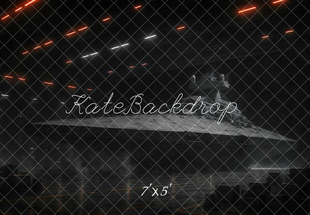 Kate Sci Fi Spaceship Laser Sky Backdrop Designed by Mini MakeBelieve - Kate Backdrop AU