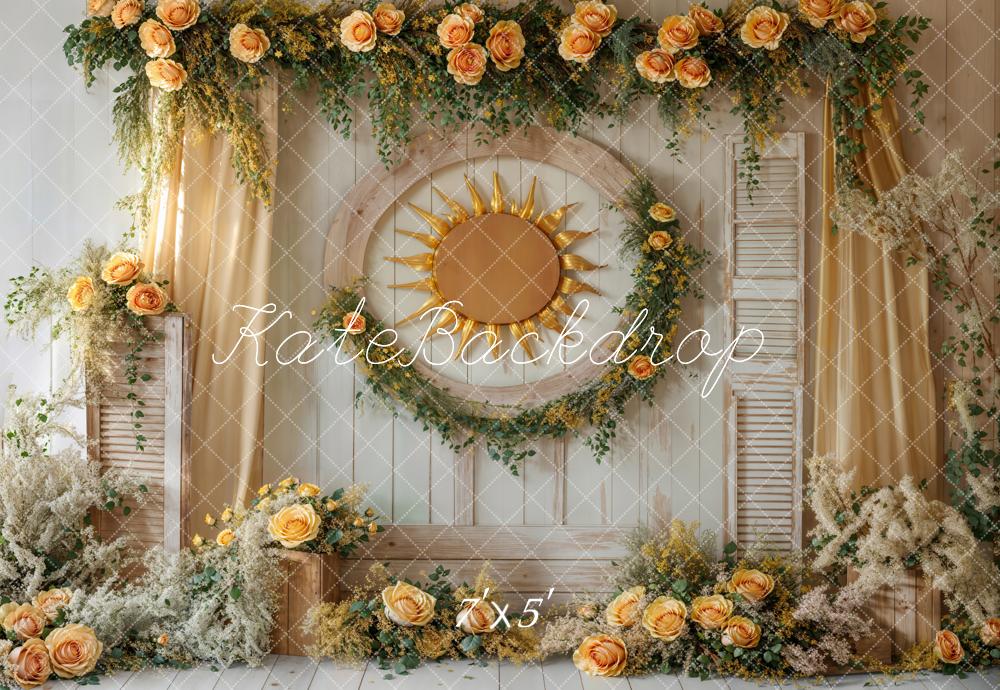 Kate Spring Yellow Roses Sun Backdrop Designed by Emetselch