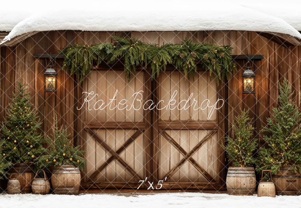Kate Christmas Barn Door Backdrop Designed by Emetselch - Kate Backdrop AU
