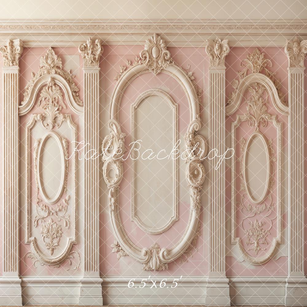 Kate Pink Vintage Wall Ornate Backdrop Designed by Emetselch - Kate Backdrop AU