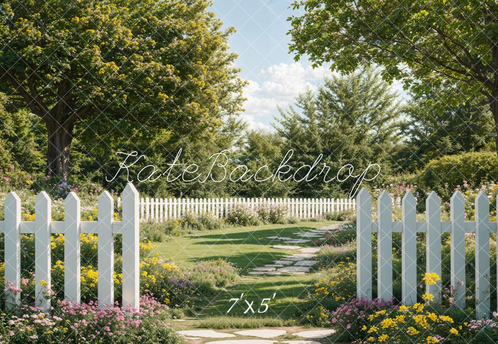 Kate Garden Path Fence Trees Backdrop Designed by Emetselch
