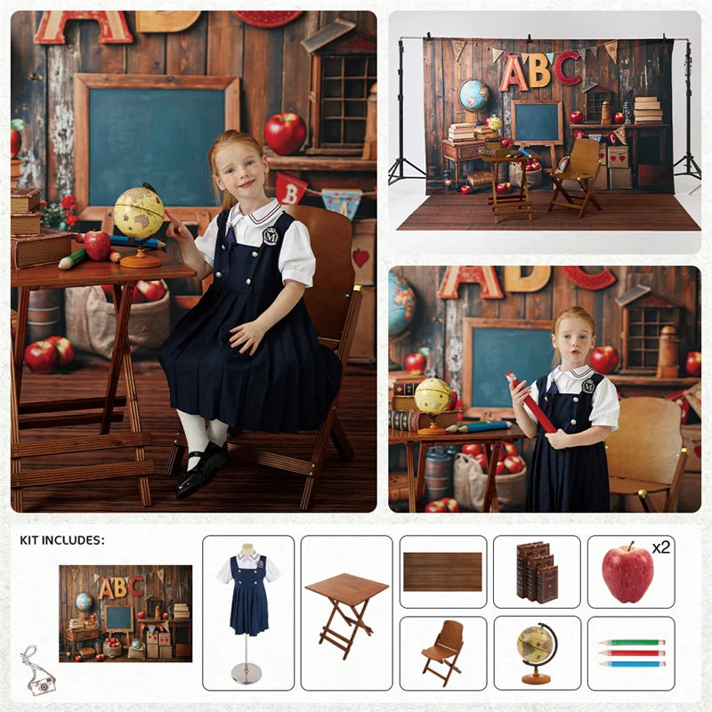 Kate Back to School Classroom ABC Globe Blackboard Photo Kit
