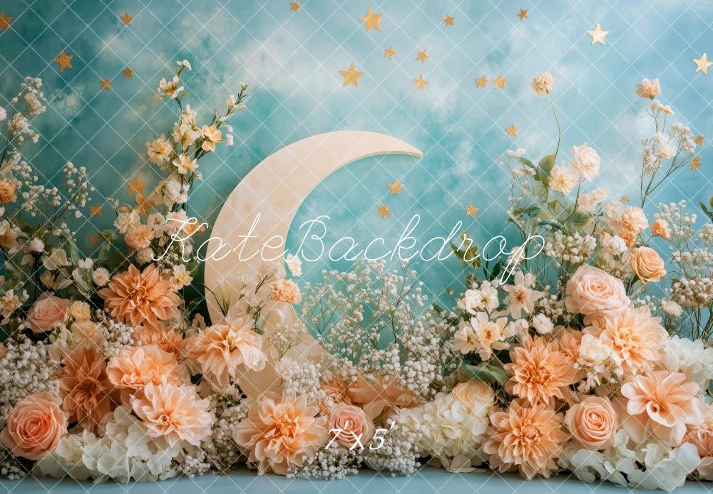 Kate Crescent Moon Flowers Backdrop Designed by Patty Roberts - Kate Backdrop AU