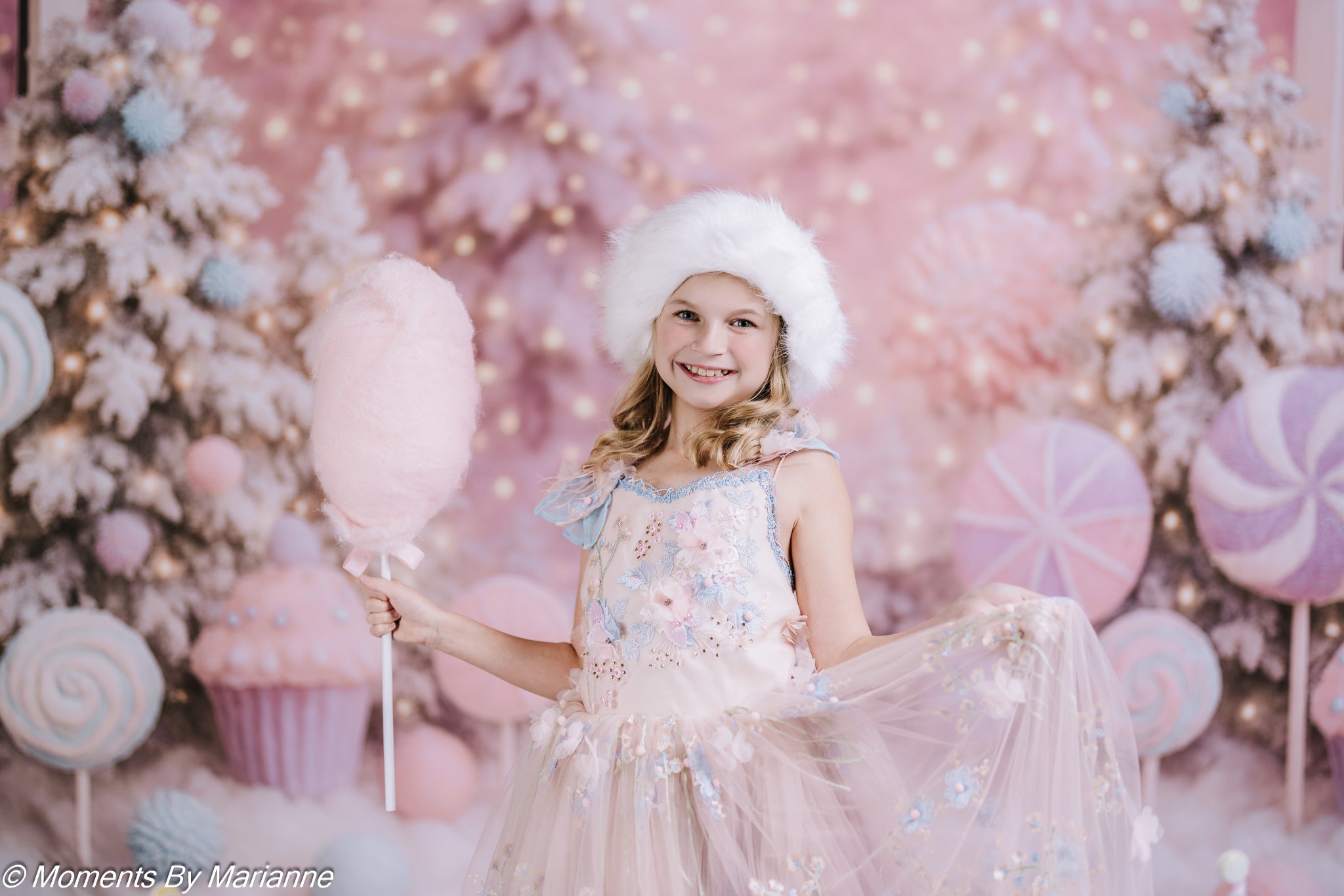 Kate Christmas Candyland Frosted Trees Backdrop Designed by Ashley Paul - Kate Backdrop AU