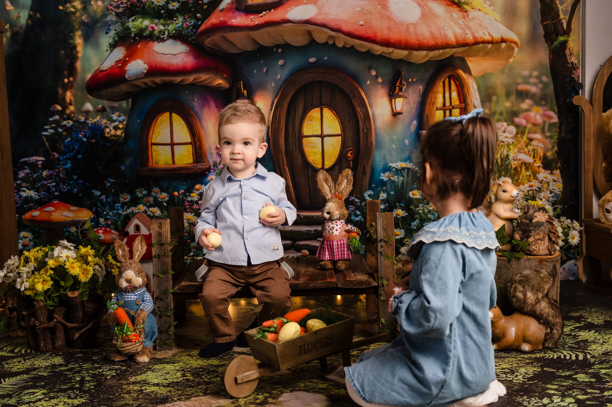 Kate Easter Fairy Mushroom House Forest Backdrop Designed by Emetselch - Kate Backdrop AU
