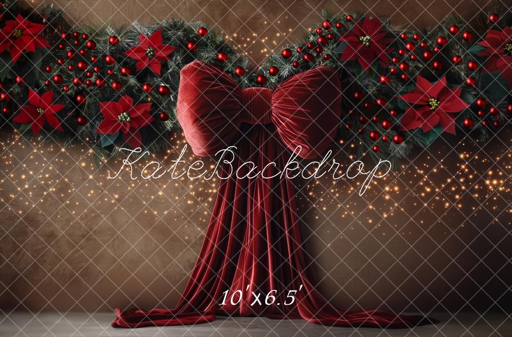 Kate Christmas Red Bow Backdrop Designed by Mini MakeBelieve - Kate Backdrop AU
