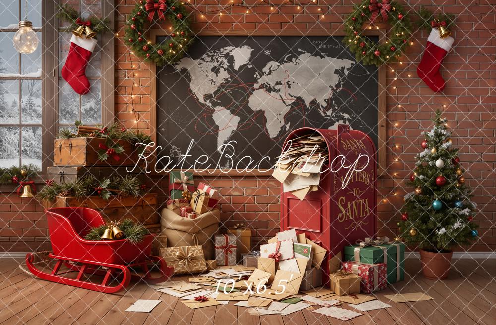Kate Christmas Letters To Santa Mailbox Backdrop Designed by Emetselch