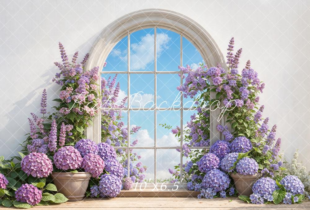 Lightning Deal Kate Flower Arch Window Blue Sky Fleece Backdrop Designed by Emetselch