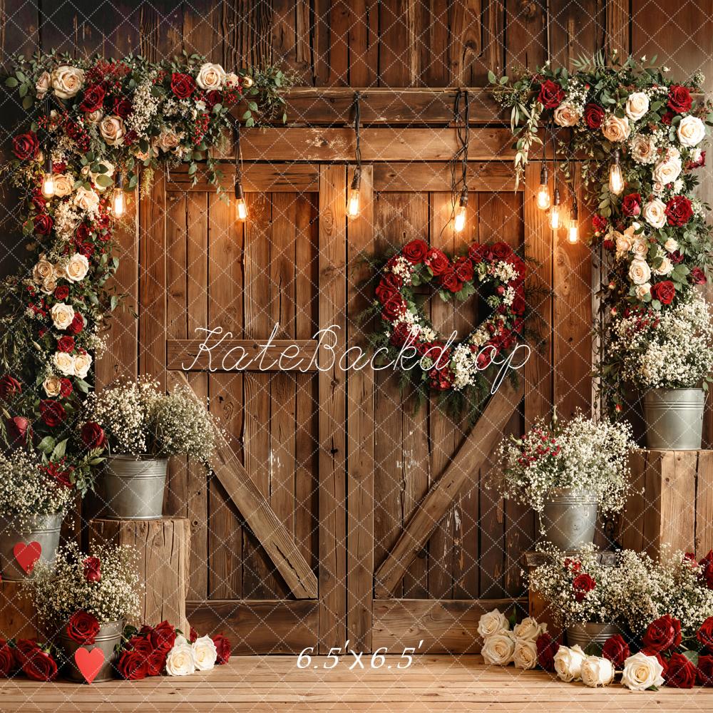 Kate Wedding Flower Arch Barn Door Backdrop Designed by Emetselch