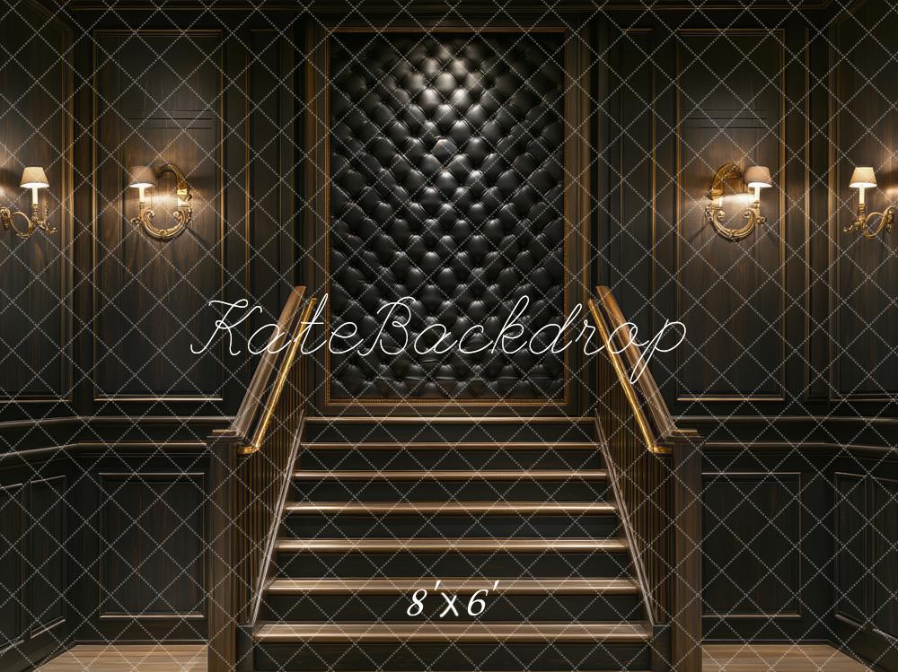 Kate Stairs Black Padded Wall Backdrop Designed by Mini MakeBelieve - Kate Backdrop AU