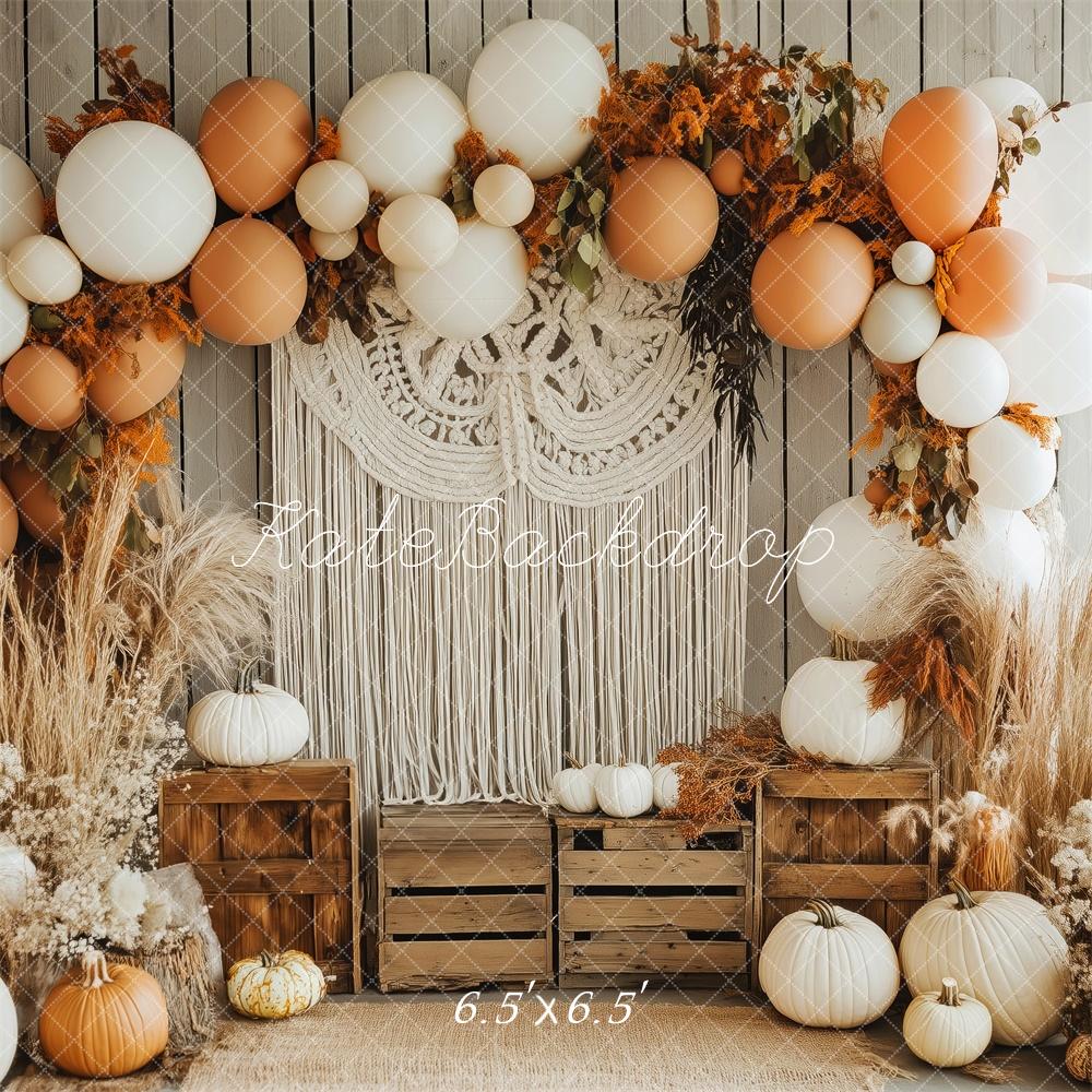 Kate Fall Pumpkin Balloon Macrame Boho Backdrop Designed by Patty Roberts