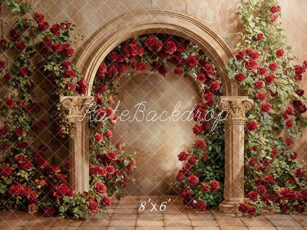 Kate Valentine Arch Red Roses Backdrop Designed by Emetselch