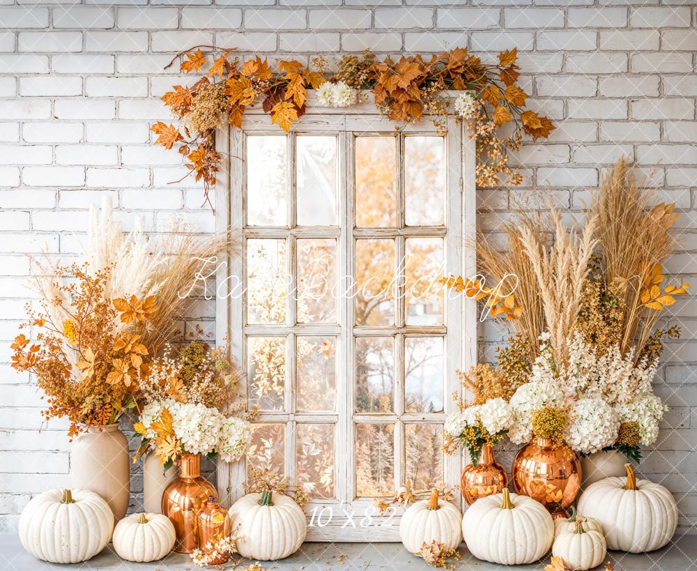 Kate Autumn Pumpkins Window Backdrop Designed by Emetselch