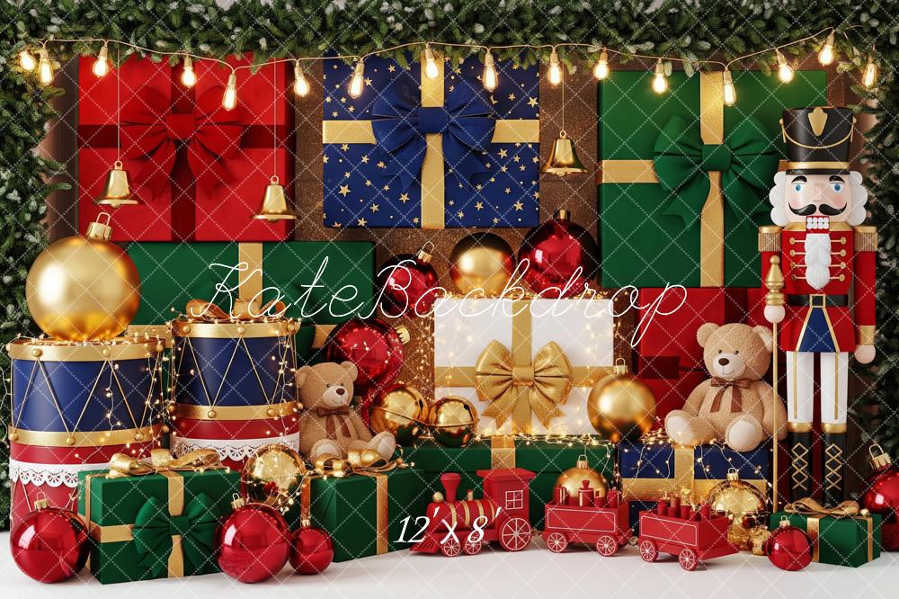 Kate Christmas Nutcracker Gift Boxes Drums Backdrop Designed by Patty Roberts